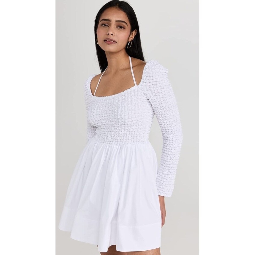 NWT STAUD Cotton Smocked Cassidy Dress